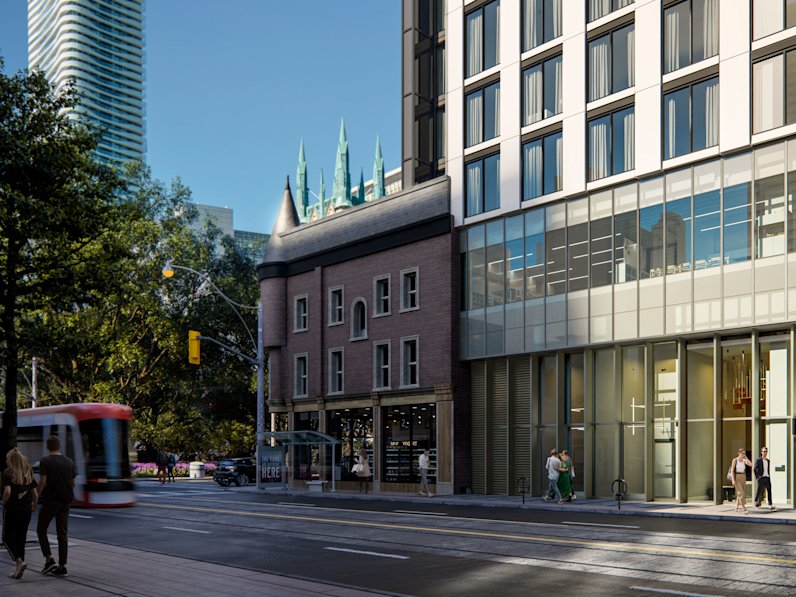Queen Church exterior streetscape rendering